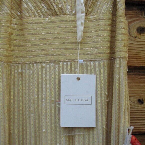 Mac Duggal 5646 Womens EMBELLISHED FLUTTER CAP SLEEVE A LINE GOWN Runs Large - Picture 13 of 15